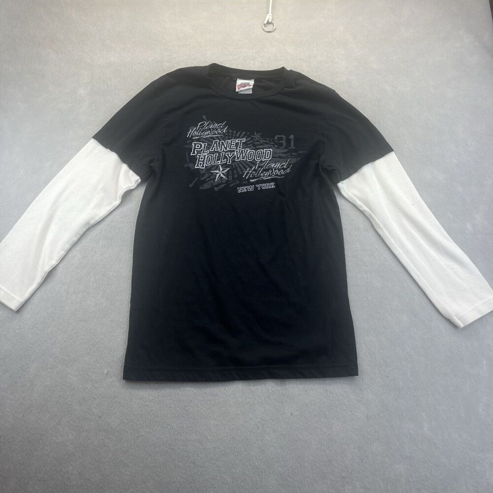 Planet Hollywood New York City Cotton Blend Graphic Long Sleeve Tee Vintage 90s